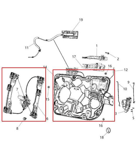 11-22 Jeep Grand Cherokee Limited Front Right Door Window Regulator w/ Carrier - Alshned Auto Parts
