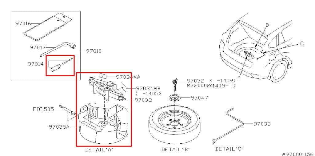 2014-2015 Subaru XV Crosstrek Lift Jack w/ Foam Holder Container 97032FJ020 OEM - Alshned Auto Parts