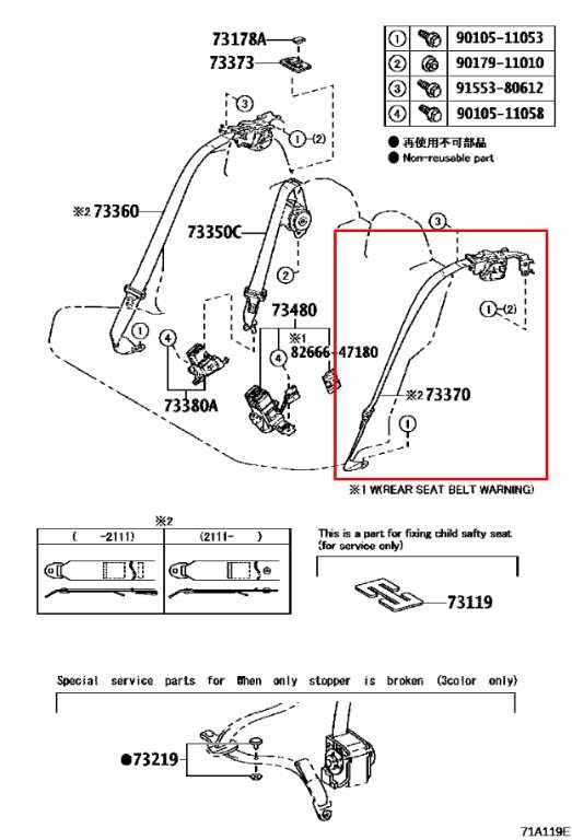 2016-19 Toyota Prius Two 1.8L Rear Driver Left Side 2nd Row Seat Belt Retractor - Alshned Auto Parts