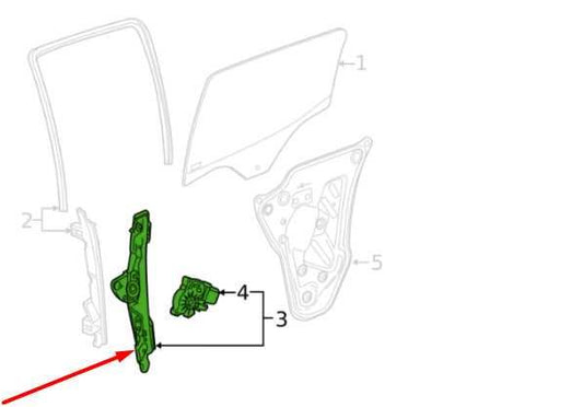 2015-2022 GMC Canyon Rear Right Side Door Window Regulator w/ Motor 23205613 OEM - Alshned Auto Parts