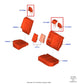 18-20 Ford EcoSport SE Rear Right Left and Center 2nd Row Seat Headrest Set of 3 - Alshned Auto Parts