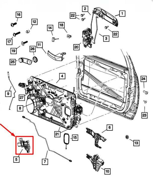2014-24 Ram 1500 Classic Front Left Side Door Window Regulator Motor 68044805AA - Alshned Auto Parts