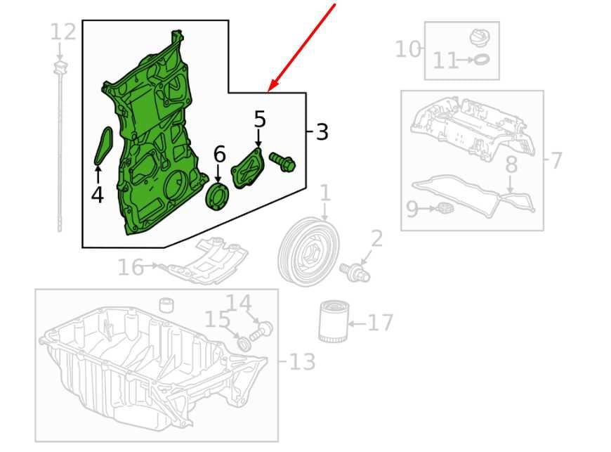 2016-2022 Acura ILX Technology A-Spec 2.4L FWD Engine Front Timing Chain Cover1