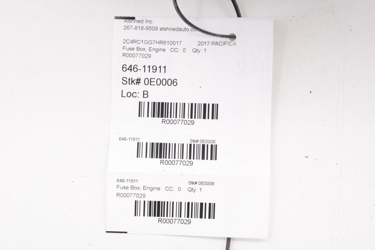 17-20 Chrysler Pacifica 3.6L FWD Intelligent Power Distribution Center Fuse Box - Alshned Auto Parts