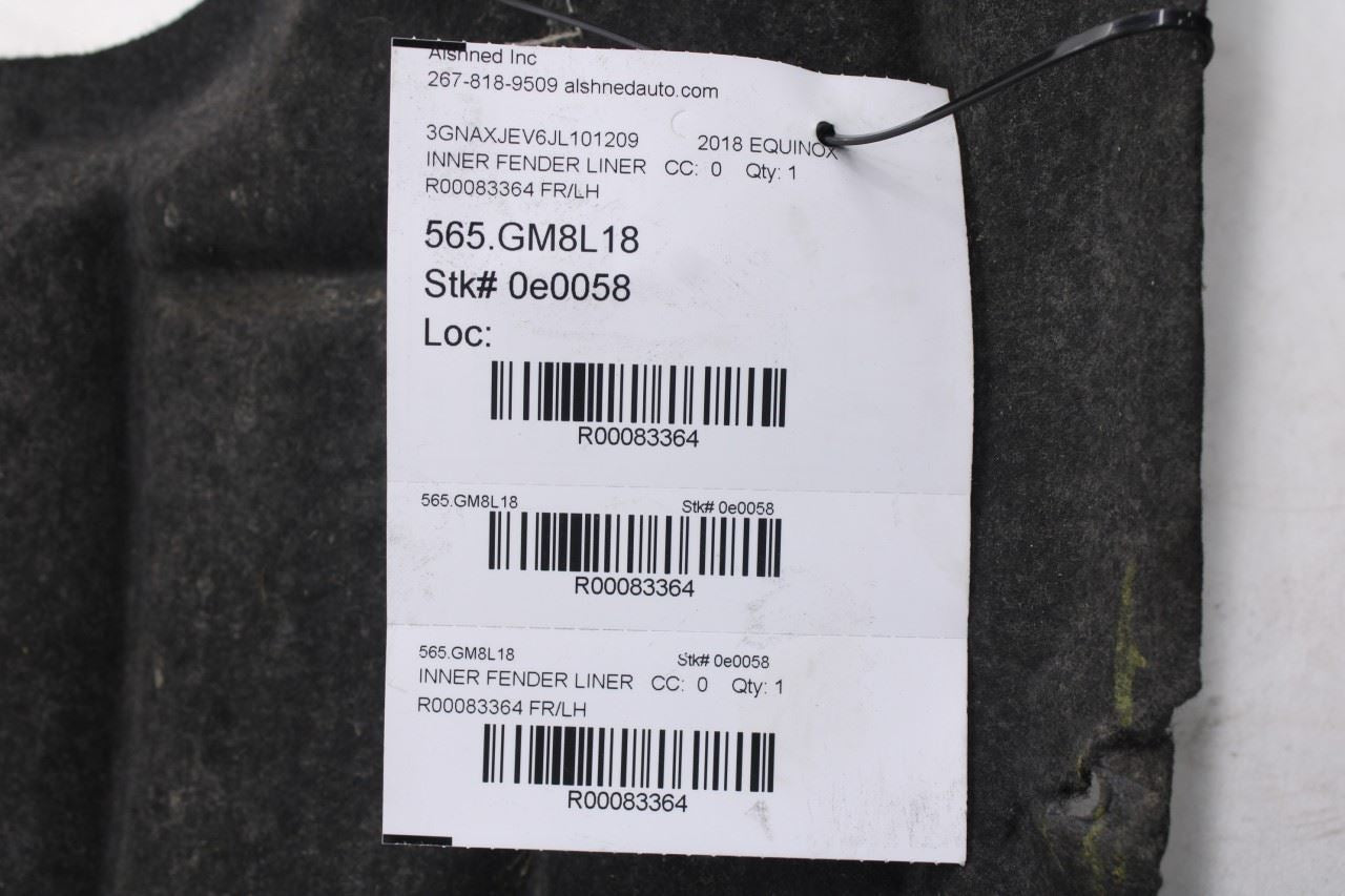 18-24 Chevrolet Equinox LT Front Left Side Wheelhouse Liner Splash Shield *ReaD*14