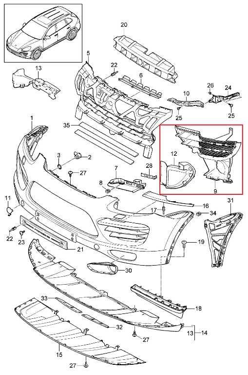 2011-2014 Porsche Cayenne S Front Bumper Left Outer Grille Cover 958505681001