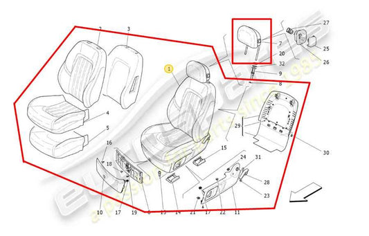 2014-2016 Maserati Ghibli S Q4 3.0L AWD Front Passenger Right Side Seat Complete - Alshned Auto Parts