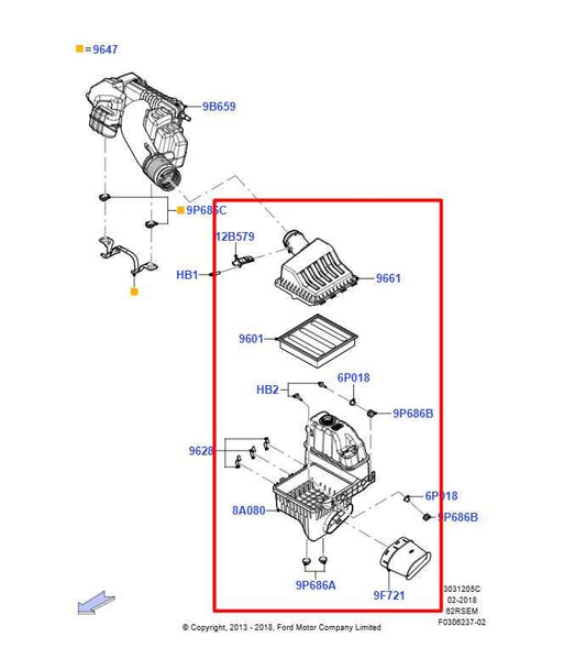 11-16 Ford F250 Lariat 6.2L Air Intake Cleaner w/ Radiator Overflow Tank Bottle - Alshned Auto Parts