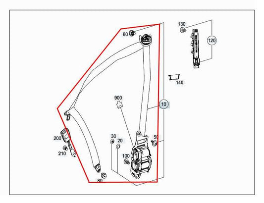 15-18 Mercedes-Benz C300 2.0L AWD Front Passenger Right Side Seat Belt Retractor1