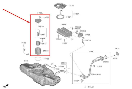 2021-2025 Hyundai Elantra 2.0L Fuel Pump Assembly 31110-AA000 OEM - Alshned Auto Parts