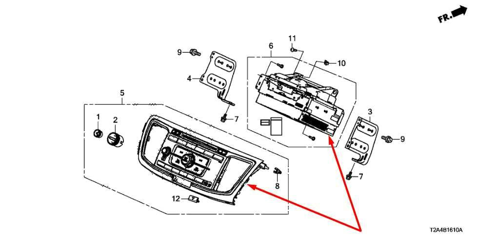 2013-15 Honda Accord CD Player Radio Faceplate Control w/ Receiver and Air Vents1
