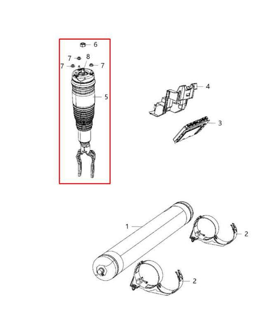 16-17 Jeep Grand Cherokee Overland 3.6L 4x4 Front Left Air Shock Strut Absorber - Alshned Auto Parts