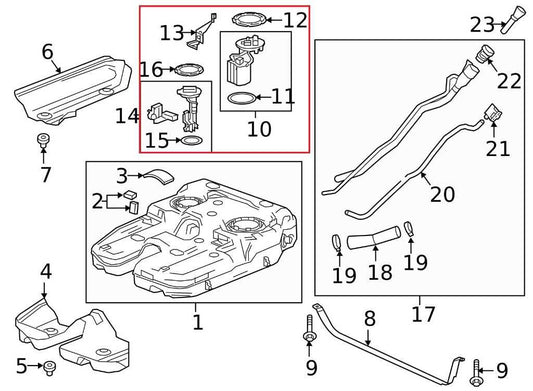 2017-2023 GMC Acadia SLT-1 3.6L AWD In Tank Fuel Pump Assembly 84479077 OEM - Alshned Auto Parts