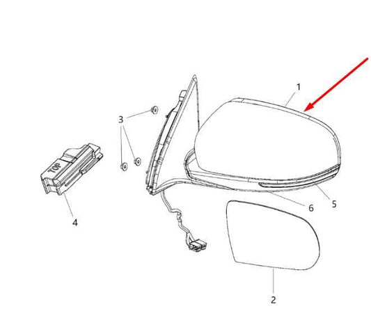2014-2022 Jeep Cherokee Left Driver Side Power Rear View Mirror 68325339AA OEM - Alshned Auto Parts