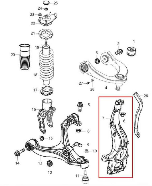 2011-2015 Dodge Durango SXT Front Right Side Spindle Knuckle Hub 68022628AD OEM - Alshned Auto Parts