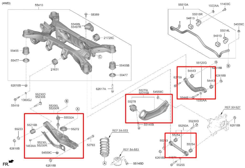 2021-23 Hyundai Santa Fe SEL AWD Rear Right Side Lower and Upper Control Arm Set - Alshned Auto Parts