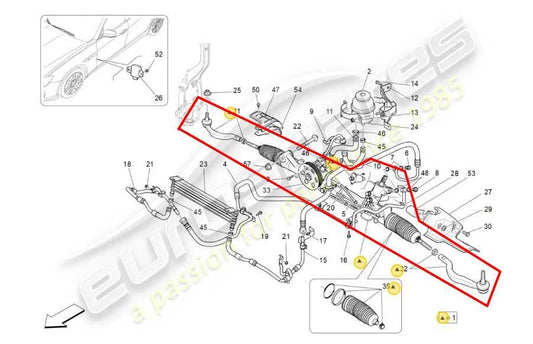 2014-17 Maserati Ghibli S Q4 3.0L Power Steering Gear Rack and Pinion 670003956 - Alshned Auto Parts
