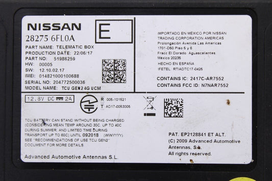 2017-2018 Infiniti QX60 Transceiver Telematics Communication Control Module OEM - Alshned Auto Parts