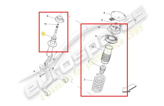 14-20 Maserati Ghibli S Q4 AWD Front Suspension Right Side Shock Strut Absorber - Alshned Auto Parts