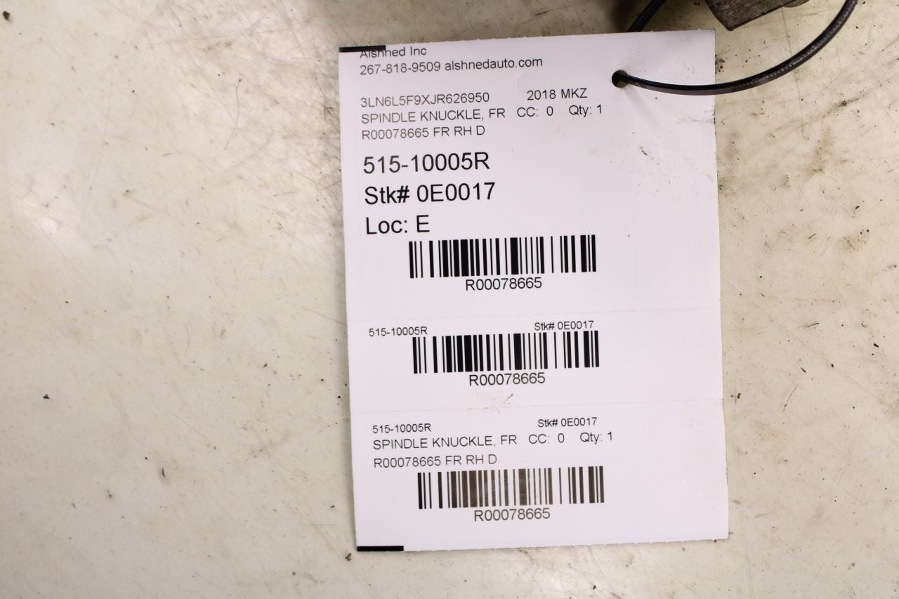 17-20 Lincoln MKZ Reserve Front Right Passenger Side Spindle Knuckle Hub *ReaD* - Alshned Auto Parts