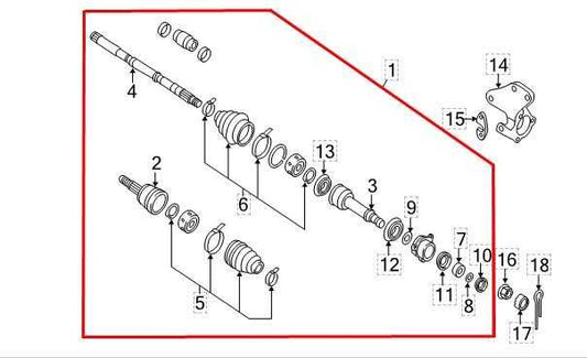 18-20 Nissan Pathfinder SV FWD Front Right CV Axle Drive Half Shaft 39100-9PM3D - Alshned Auto Parts