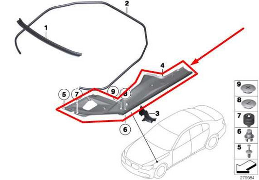 2010-15 BMW 750i xDrive Right Engine Bay Support Cover Panel 51767019802 *ReaD* - Alshned Auto Parts