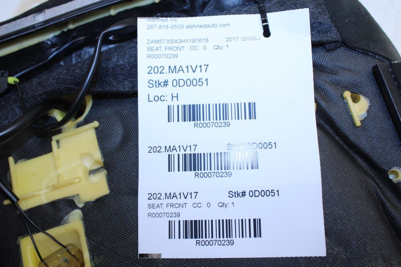2017-2021 Maserati Ghibli 3.0L RWD Front Passenger Right Side Seat Lower Cushion - Alshned Auto Parts