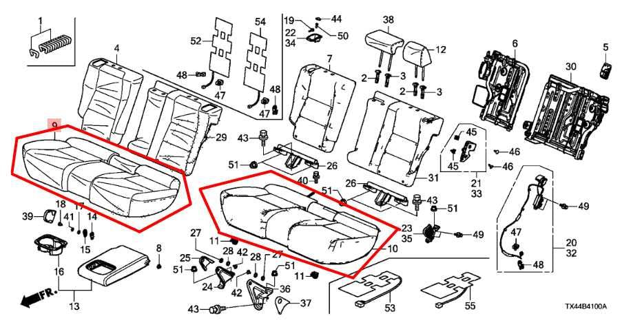 2013-2015 Acura RDX Rear 2nd Row Lower Seat Cushion Cover 82131-TX4-A01ZA OEM - Alshned Auto Parts