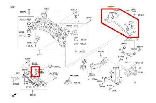 2015-20 Kia Sorento LX FWD Rear Stabilizer Sway Anti-Roll Bar w/ Link 55510C6100 - Alshned Auto Parts