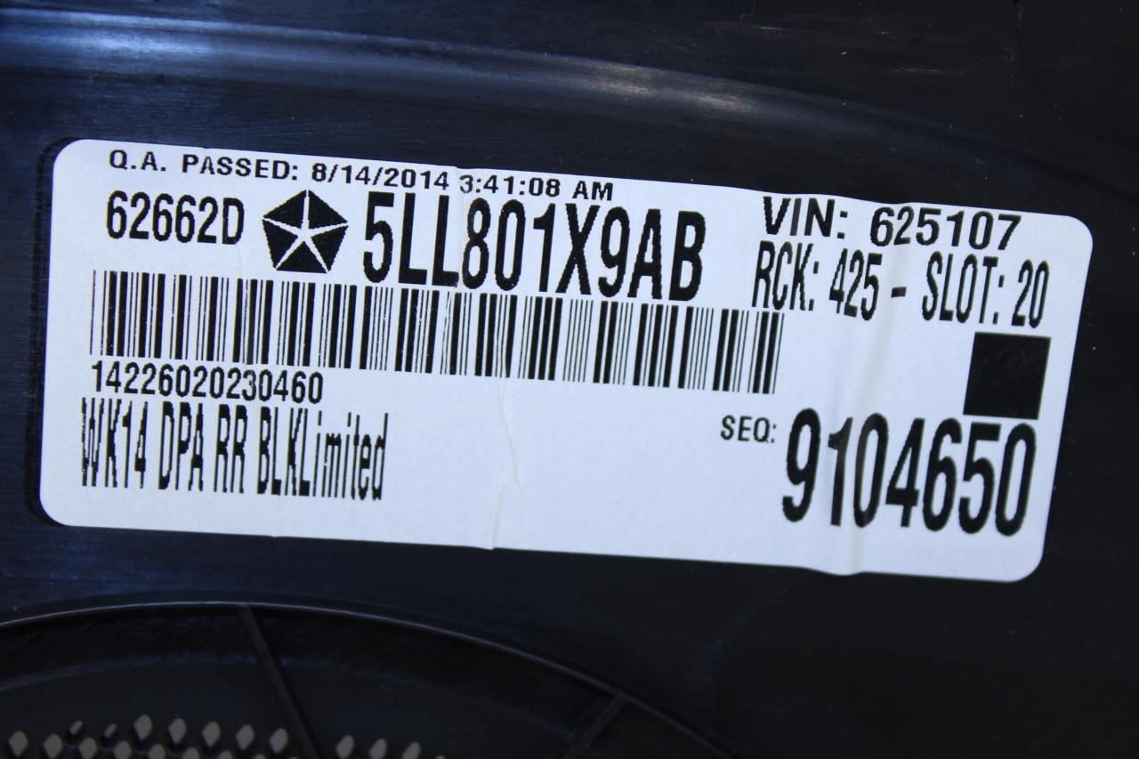 2014-2017 Jeep Grand Cherokee Limited Rear Right Door Trim Panel 5LL801X9AB OEM - Alshned Auto Parts