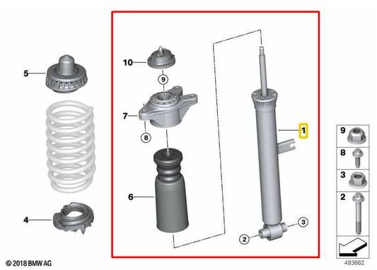 2023-25 BMW 430i xDrive Gran Coupe 2.0L AWD Rear Right Side Shock Strut Absorber - Alshned Auto Parts
