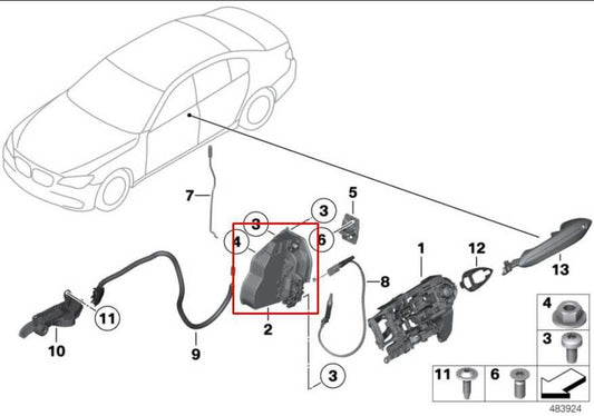 2010-2015 BMW 750Li xDrive Front Right Side Door Lock Latch Actuator 51217185692 - Alshned Auto Parts