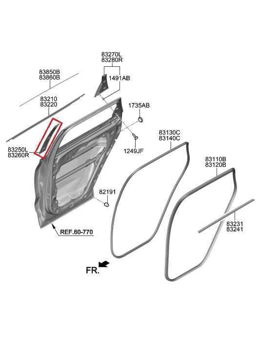 19-23 Hyundai Santa Fe Rear Right Door B Pillar Applique Molding 83260-S1000 - Alshned Auto Parts