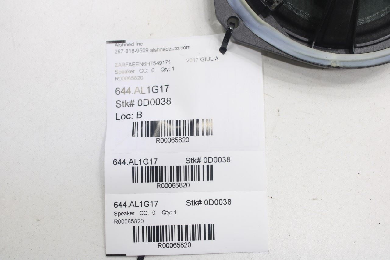 2017-2019 Alfa Romeo Giulia Ti AWD 2.0L Front Left Door Audio Speaker 50538541 - Alshned Auto Parts