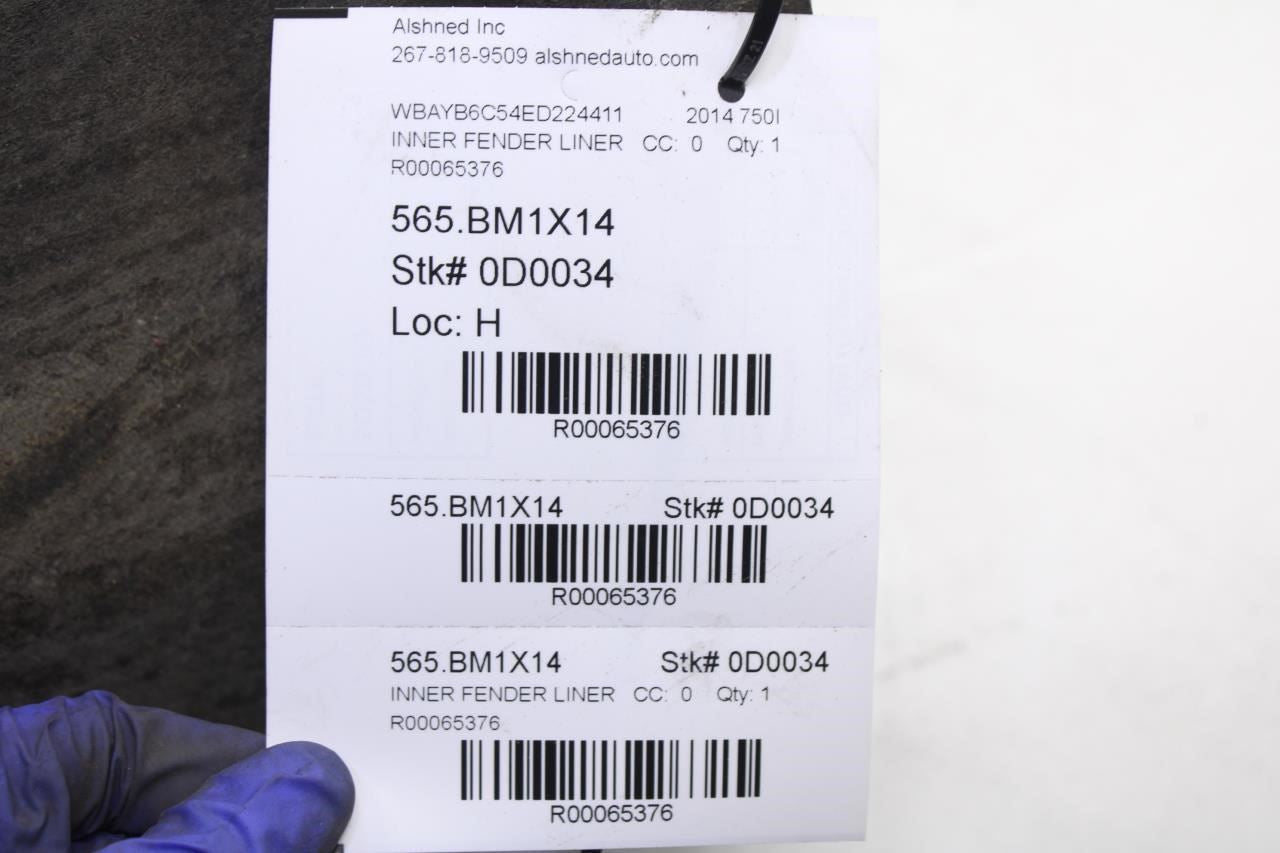 10-15 BMW 750I xDrive Rear Right Side Wheelhouse Liner Splash Shield 51717185270 - Alshned Auto Parts