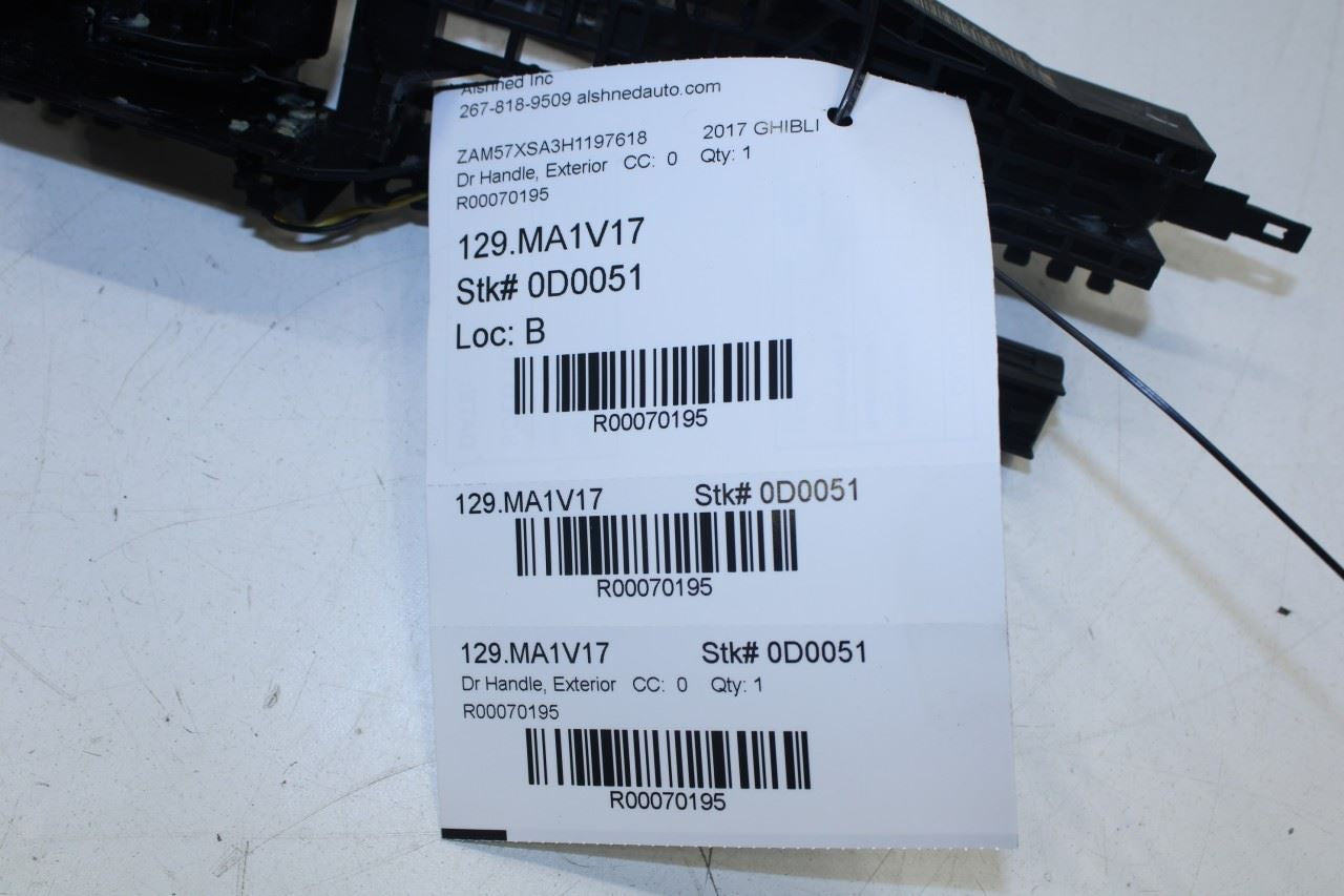 2017-2021 Maserati Ghibli 3.0L RWD Rear Driver Left Side Door Exterior Handle - Alshned Auto Parts