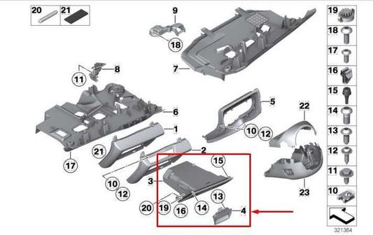 2010-2015 BMW 750I xDrive Glove Box Storage Compartment 51459183126 OEM - Alshned Auto Parts
