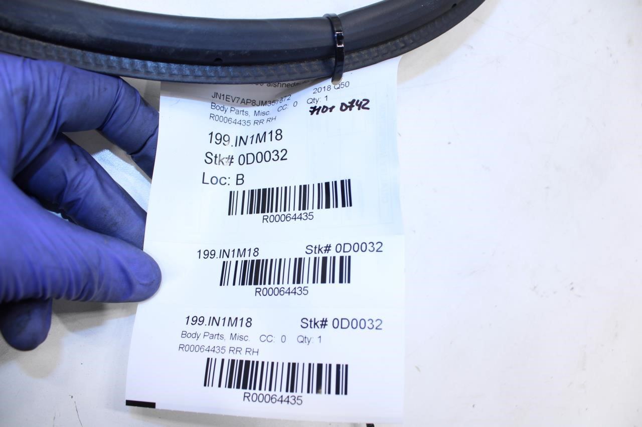 2014-2020 Infiniti Q50 Luxe RWD Rear Right Door Weatherstrip On Body 76923-4GA0A - Alshned Auto Parts