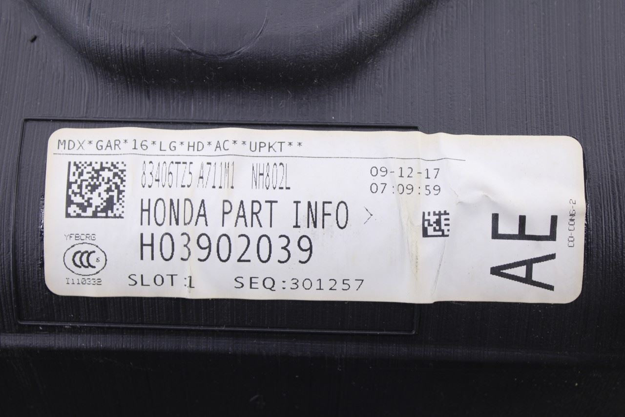 2017 Acura MDX w/Tech Pkg Rear Center Console End Cap Back Panel 83419-TZ5-A01ZB13