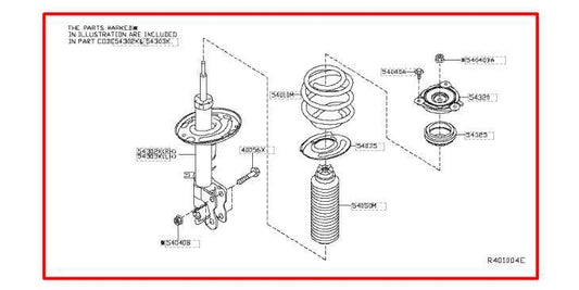 2014-2020 Nissan Pathfinder Front Left Side Shock Strut Absorber E4303-9NF0A OEM - Alshned Auto Parts