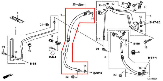 2017-18 Acura MDX w/ Technology Pkg 3.5L AC Conditioning Suction Hose Tube Pipe - Alshned Auto Parts