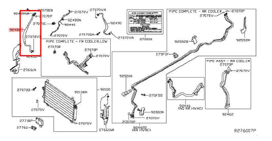 2016-2020 Infiniti QX60 3.5L FWD AC Conditioning Suction Flexible Low Hose Line - Alshned Auto Parts