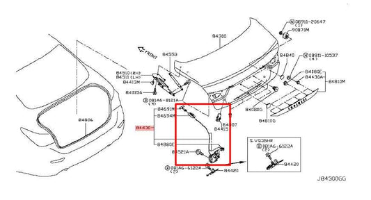 14-23 Infiniti Q50 Luxe Rear Trunk Deck Lid Latch Lock Actuator 84631-4GA3A OEM - Alshned Auto Parts