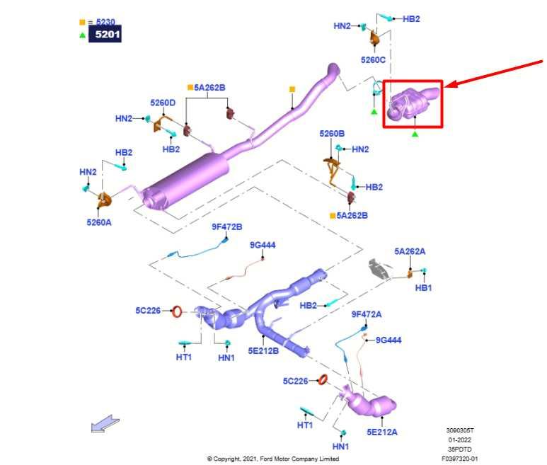 2018-2024 Ford Expedition MAX XLT 3.5L Rear Exhaust Muffler Pipe JL1Z-5201-B OEM - Alshned Auto Parts