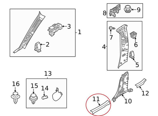 20-25 Mazda CX-30 2.5 S Front RH and LH Side Door Sill Scuff Set of 2 DGH968710 - Alshned Auto Parts