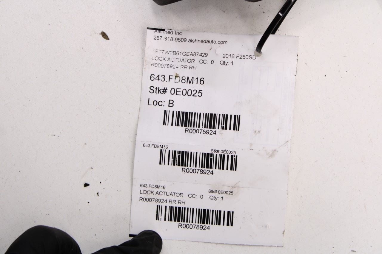 2012-2016 Ford F250 Lariat Rear Right Passenger Side Door Lock Latch Actuator - Alshned Auto Parts