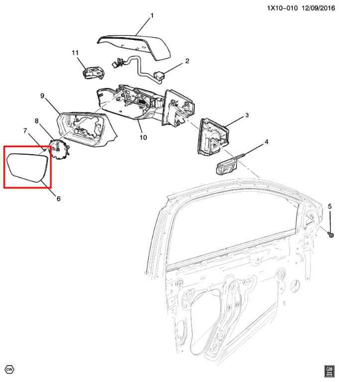 18-24 Chevrolet Equinox LT FWD Front Passenger Right Side Rear View Mirror Glass1