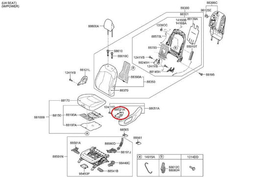 23-25 Kia Sportage Hybrid EX Front LH Seat Power Adjustment Switch 88070P1210WK - Alshned Auto Parts