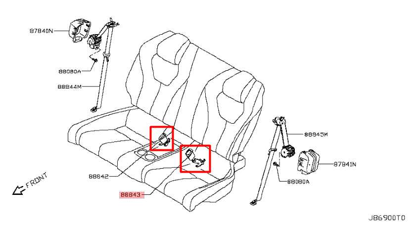 2017-22 Infiniti Q60 Luxe Rear Right and Left Side 2nd Row Seat Belt Buckle Set - Alshned Auto Parts