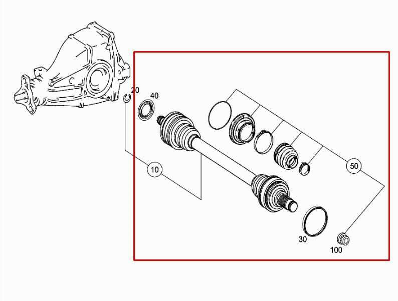 2006-2009 Mercedes-Benz CLK 350 RWD Rear Right Side CV Axle Drive Half Shaft1
